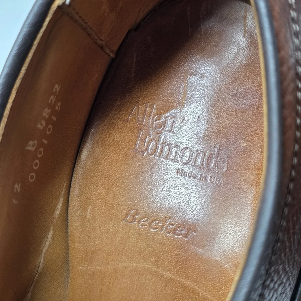 Allen Edmonds Becker Brown Leather Cap Toe Dress Oxfords Shoes Men's Size 12 B